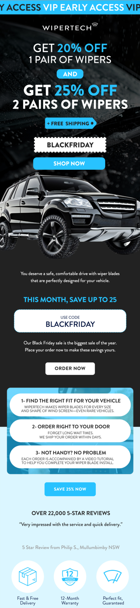 Wipertech email design by Flowium.