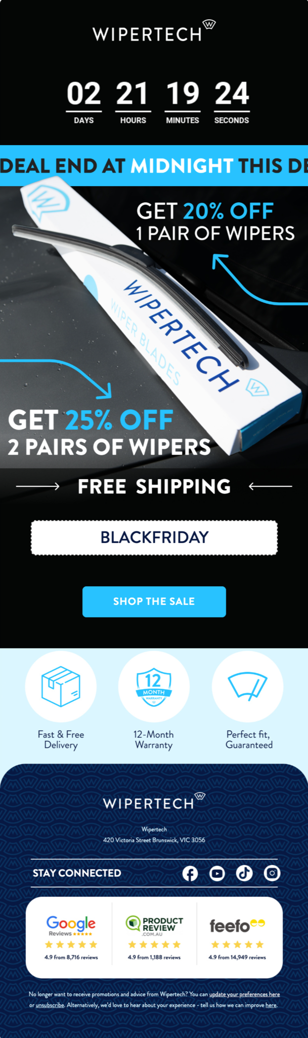 Wipertech email design by Flowium.