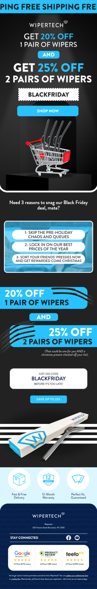 Wipertech email design by Flowium.