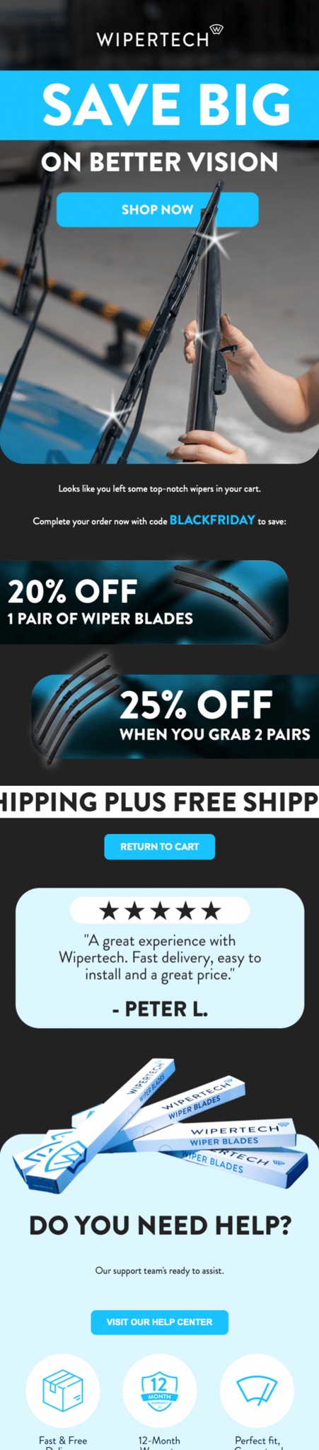 Wipertech email design by Flowium.