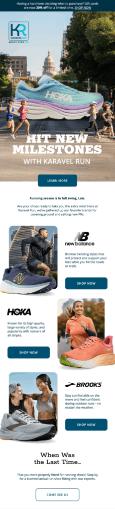 Karavel email design.