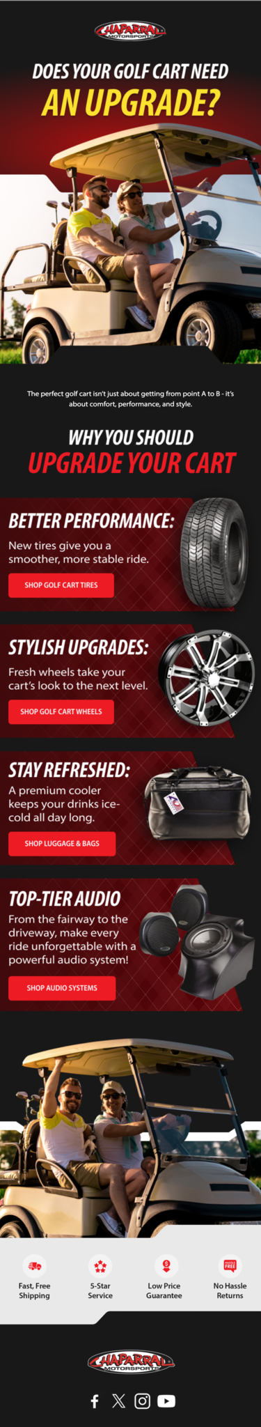 Email desig for a sporting goods brand.