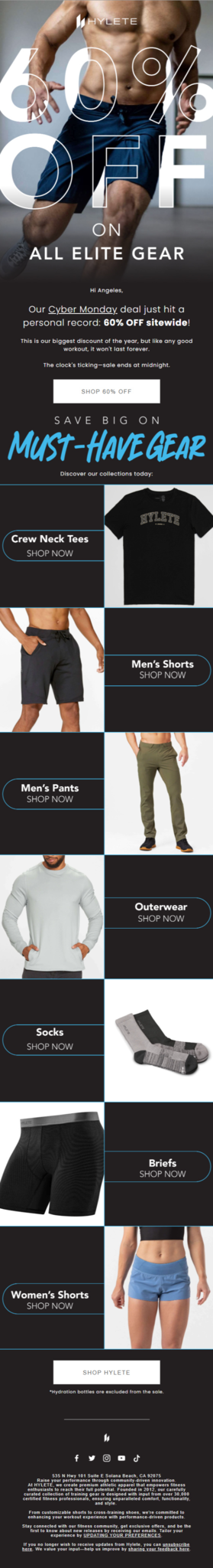 Email design for Hylete.