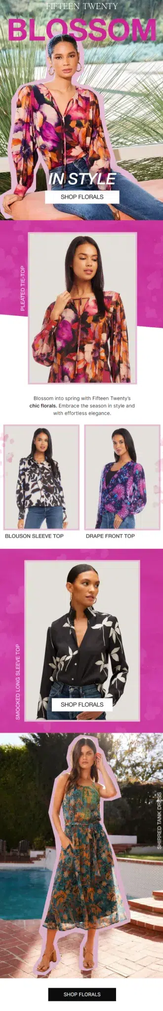 Fifteen-Twenty email design for case study.