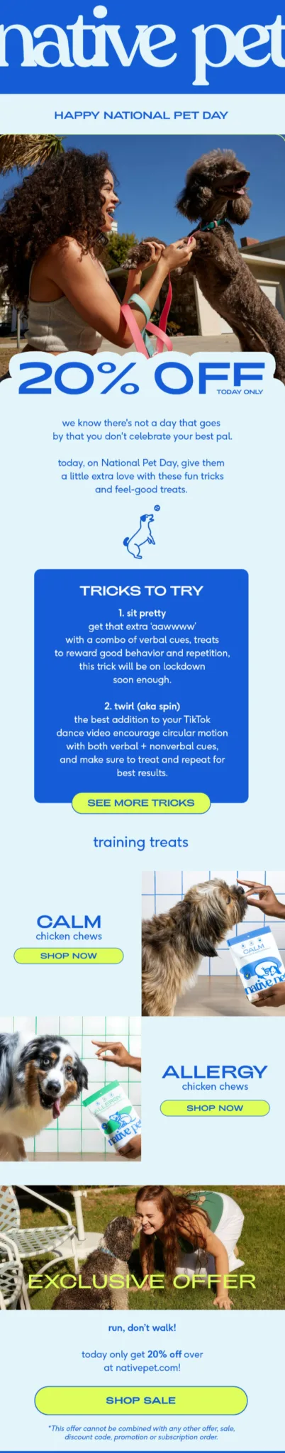 Native Pet email example for case study by Flowium.