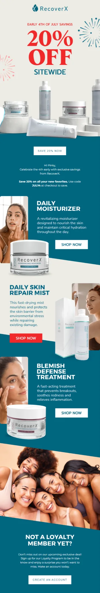 RecoverX email design for case study by Flowium.