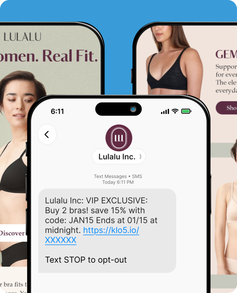 SMS campaign example of Lulalu brand.