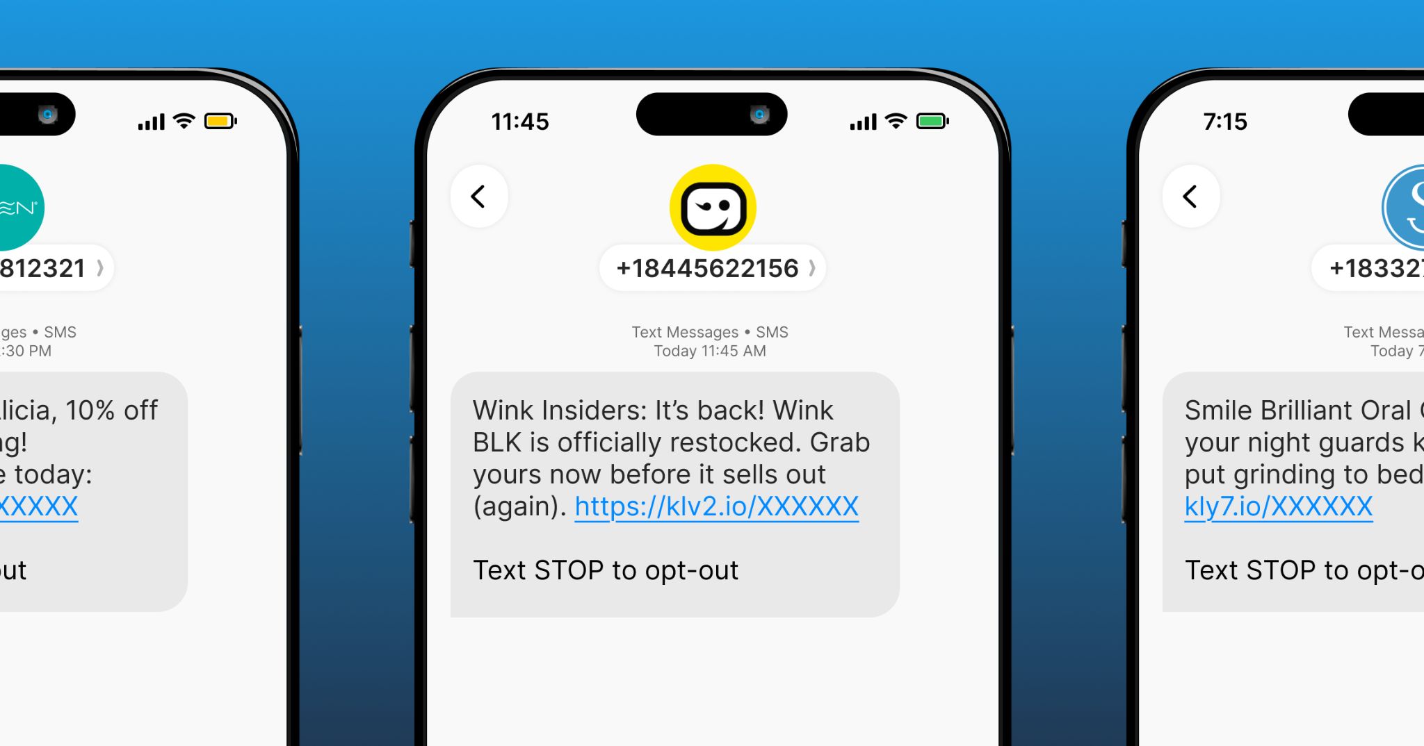 SMS marketing examples.