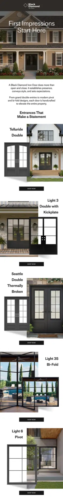 Black Diamond Iron Doors email.
