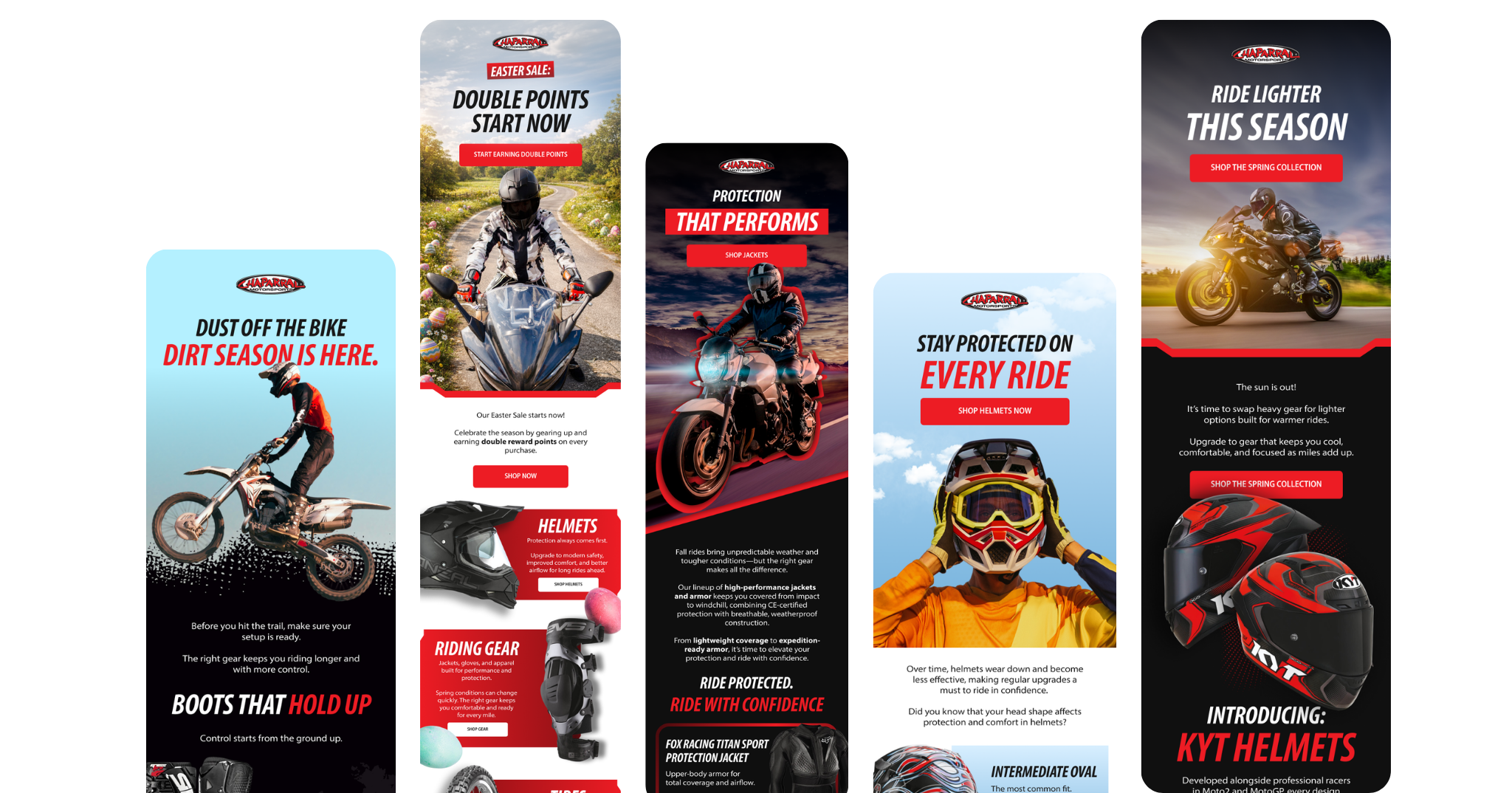 Email designs of Chapparal Motorsports.