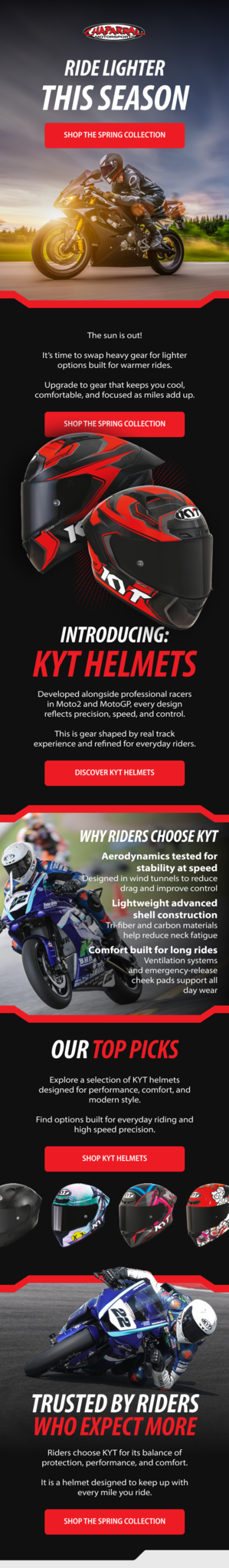 Chaparral Motorsport summer season email.