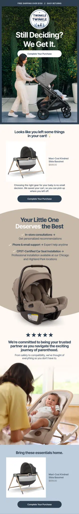 Twinkle Twinkle abandoned cart email.